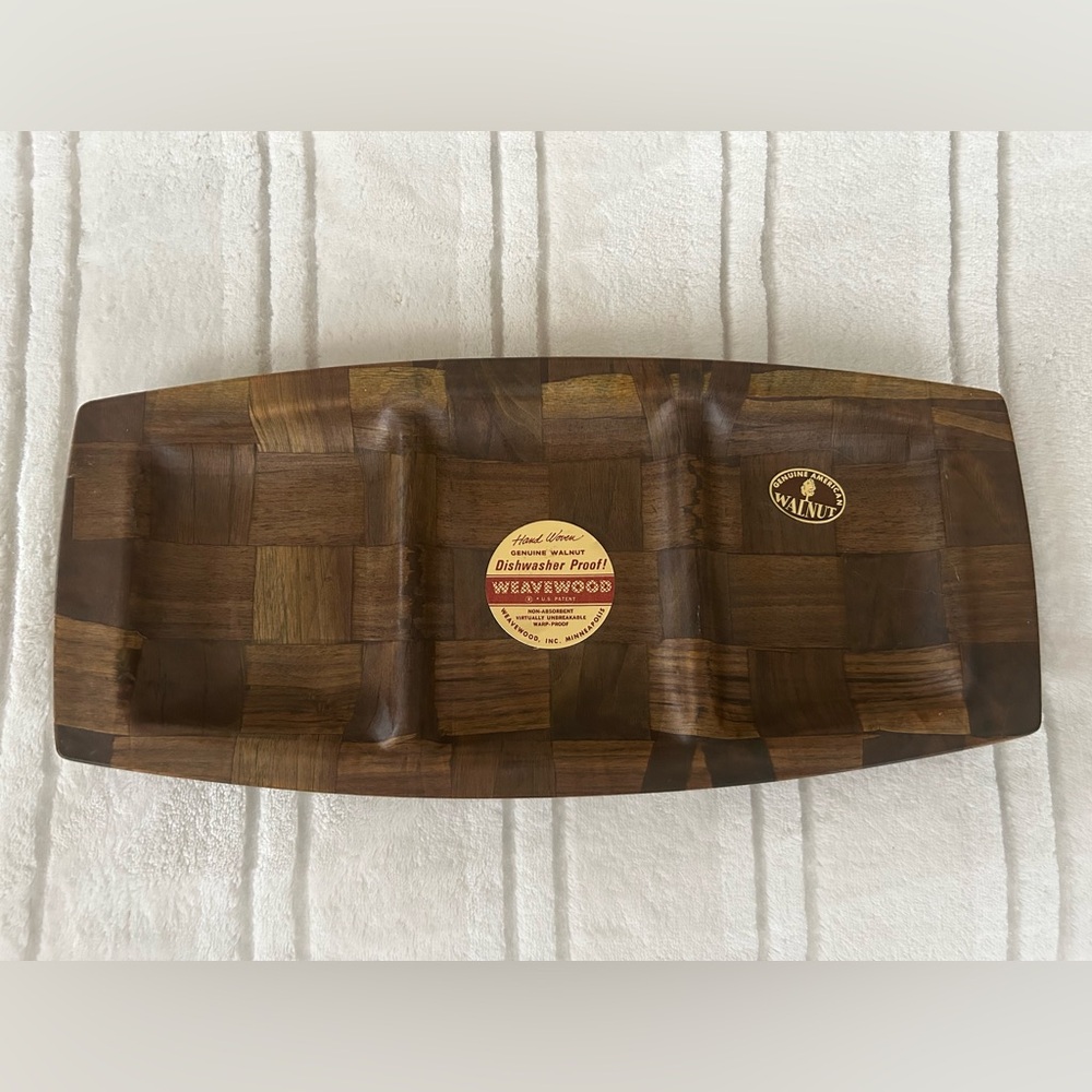 Weavewood Walnut Serving Tray New
14x6 1/2 inches.